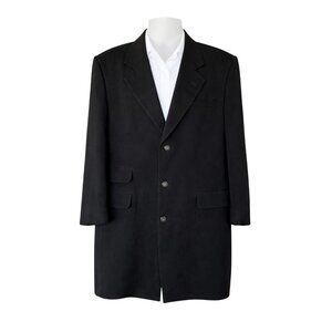 Dino Magli Styled in Italy Black Long Blazer Coat Men’s 44L Single Breasted